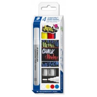 Staedtler Lumocolor marcador de tiza Bala Azul, Rojo, Blanco, Amarillo 4 pieza(s) (Espera 4 dias)